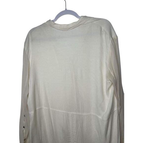 Helmut Lang White Silk Asymmetrical Tunic Blouse Size L Designer Minimalist - Picture 4 of 9